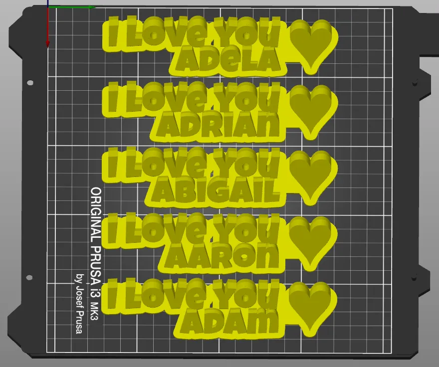 "I love you..." sweeping name plate (1200 names), photo 2 of 4 - Name Plates, customizable
