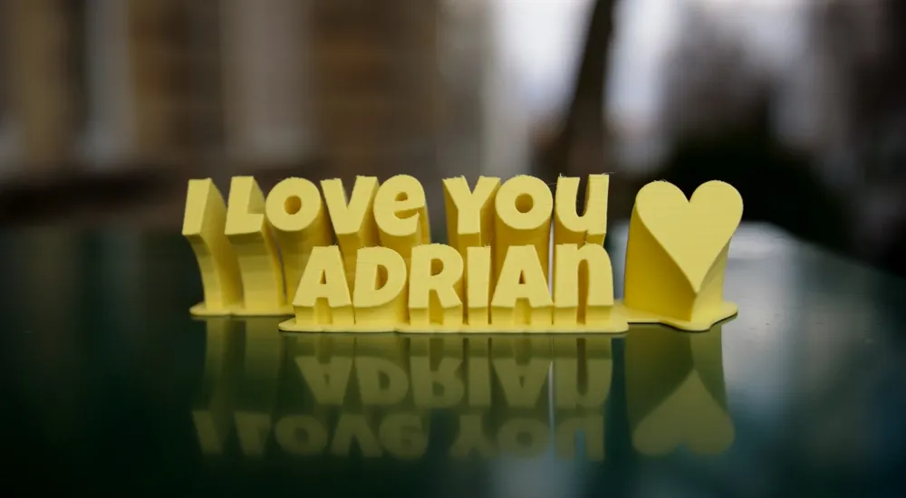 "I love you..." sweeping name plate (1200 names), photo 3 of 4 - Name Plates, heart