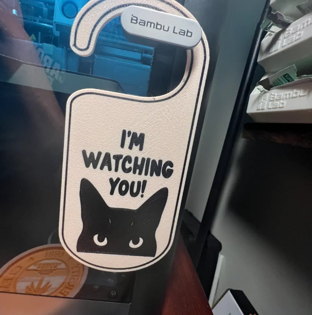 I'M WATCHING YOU CAT DOOR HANGER - Cat Grooming & Collars, in stock