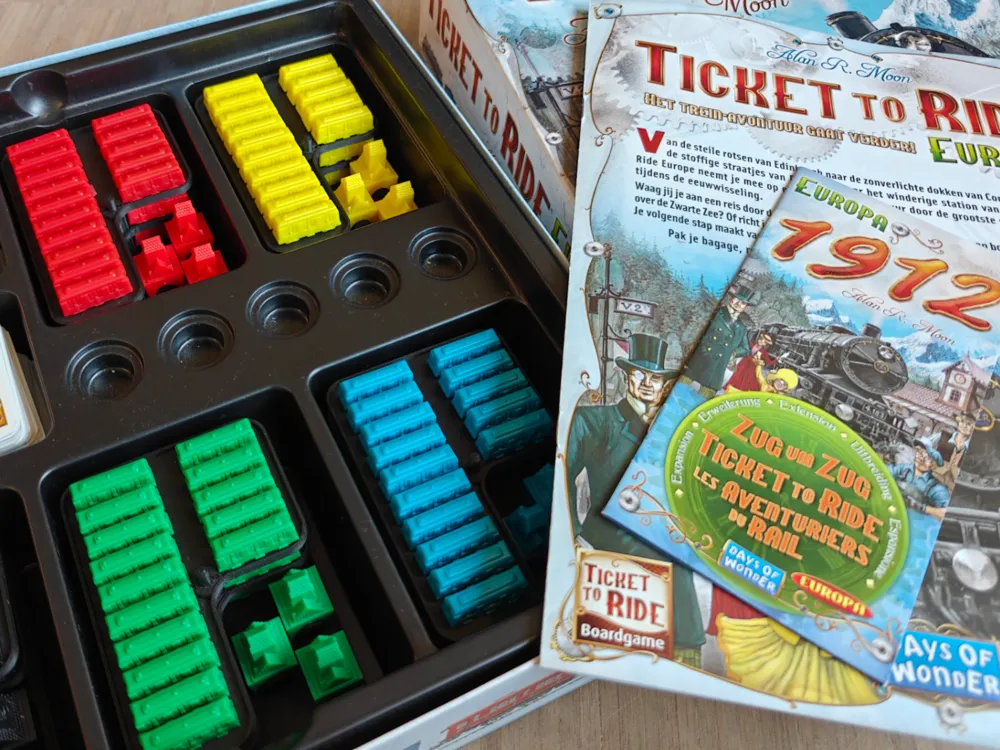 improved Ticket to Ride trays- snug fit trains