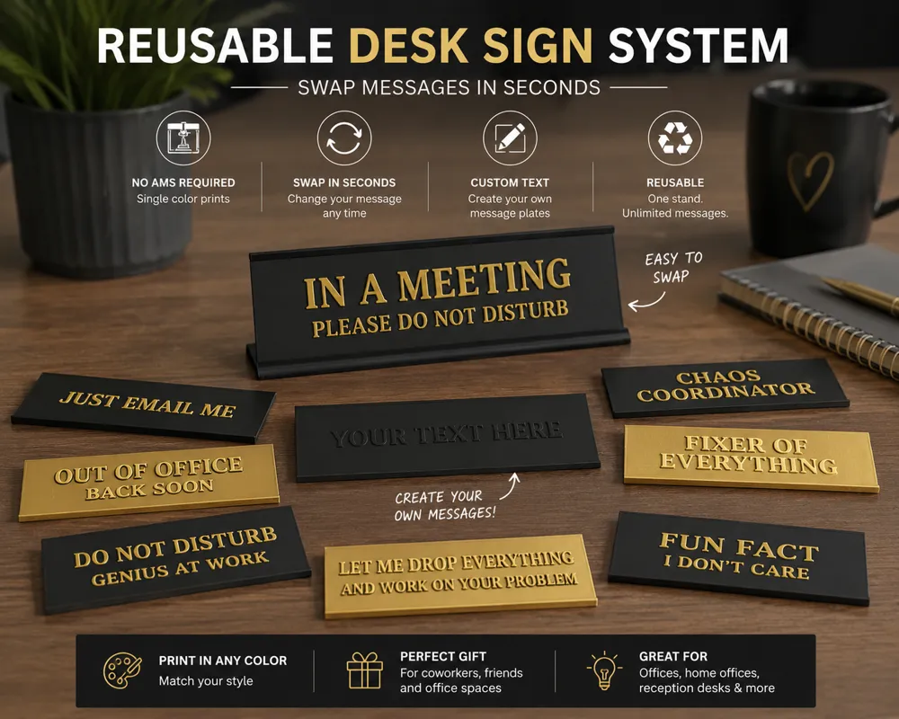 Interchangeable Desk Sign - Customizable, photo 2 of 4 - Custom & Name Signs, funny