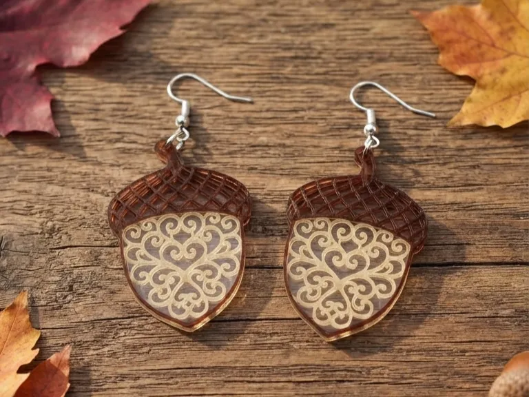 Intricate Acorn Earrings - Earrings, in stock in India
