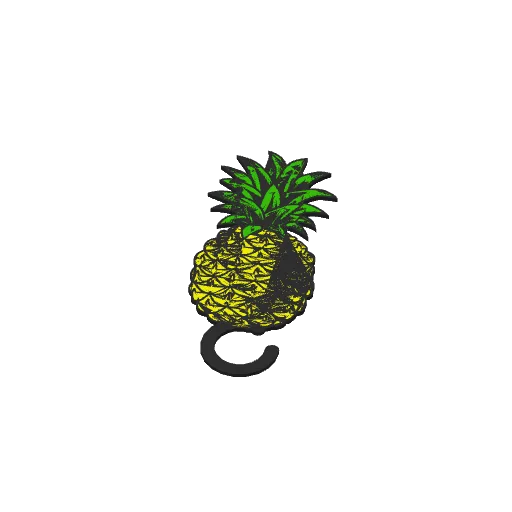 Inverted Adventures Upside-Down Pineapple Door Tag, another view - Door Signs & Door Hangers, swinger