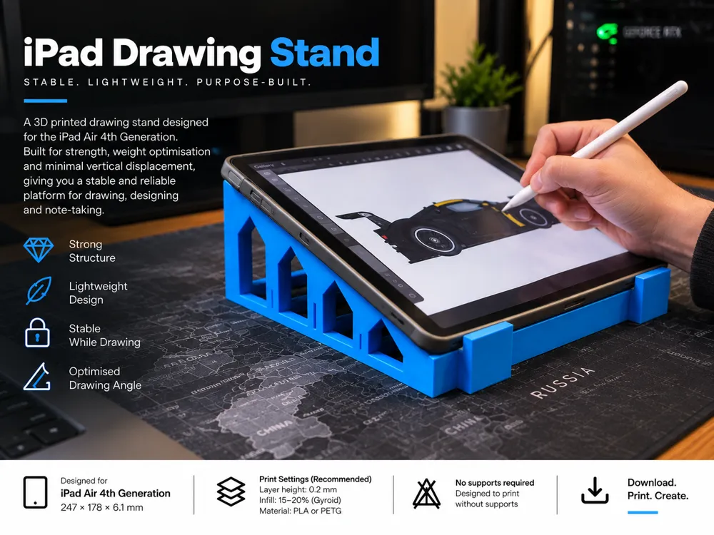 iPad Air 4 Drawing Stand | Rigid & Lightweight, photo 4 of 4 - iPad Air 4 Drawing Stand | Rigid & Lightweight Household