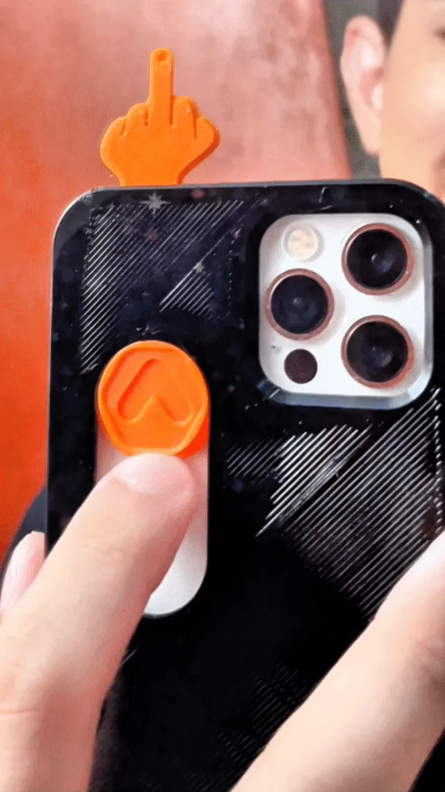 Iphone 14 Pro Max Case - Sliding Middle Finger, photo 2 of 4 - Iphone 14 Pro Max Case - Sliding Middle Finger Hobby & DIY