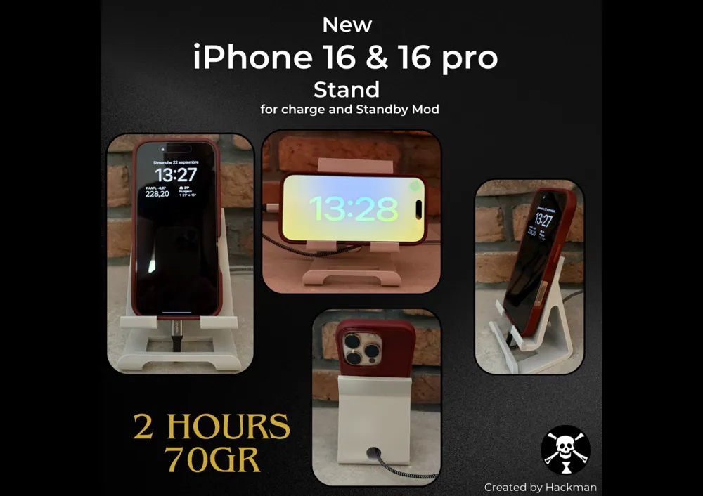 iPhone 16 & 16 Pro Stand (charge and standby mod), photo 2 of 4 - iPhone 16 & 16 Pro Stand (charge and standby mod) Hobby & DIY