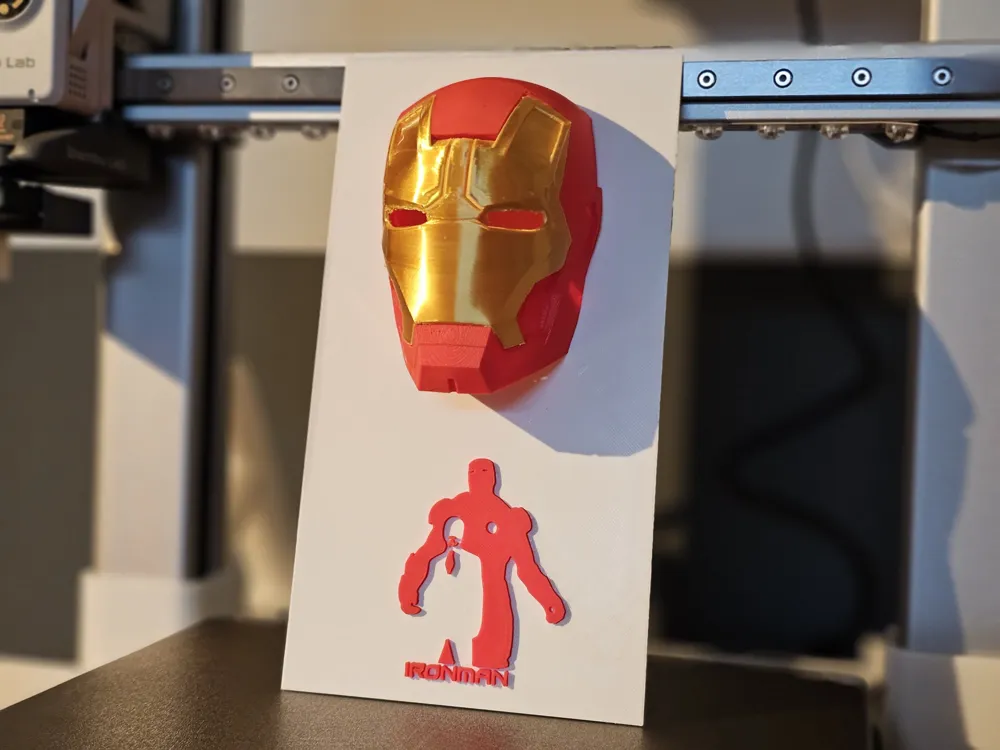 Iron Man 3D Wall Art - Iconic Mask & Emblem