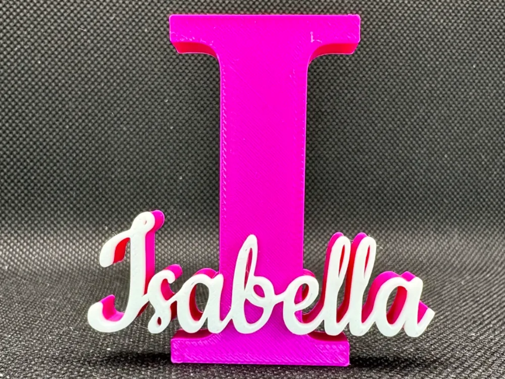 ISABELLA name ornament sign nametag, another view - Custom & Name Signs, name tag