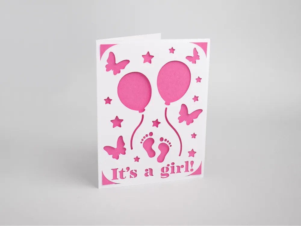 Its a Girl Card - Gender Reveal Card, photo 2 of 2 - Its a Girl Card - Gender Reveal Card Hobby & DIY