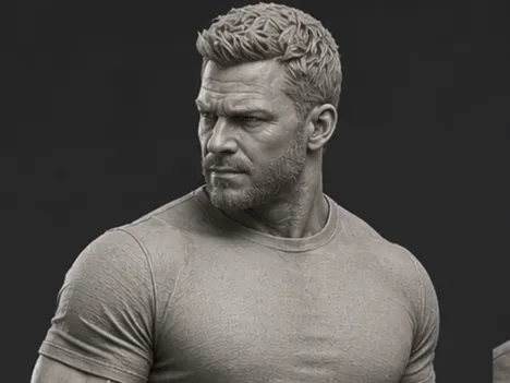 Jack Reacher, Alan Ritchson Portrait Statue - People, in stock in India