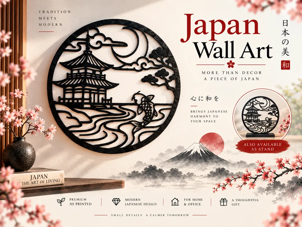 Japan home decoration - Landscape & Nature Wall Art, in stock in India