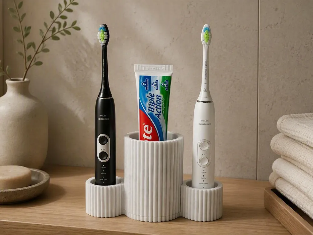Japandi Toothbrush & Toothpaste Holder, photo 4 of 4 - Japandi Toothbrush & Toothpaste Holder Household