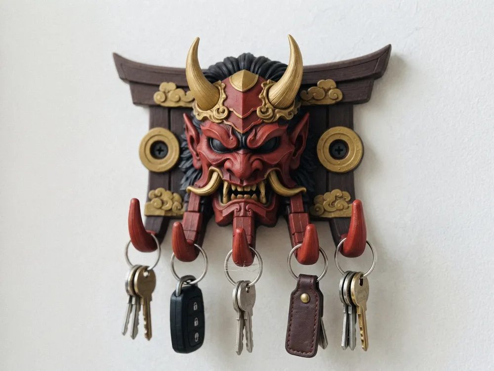 Japanese Hannya Oni Mask Wall Key Holder - Organizers, in stock in India