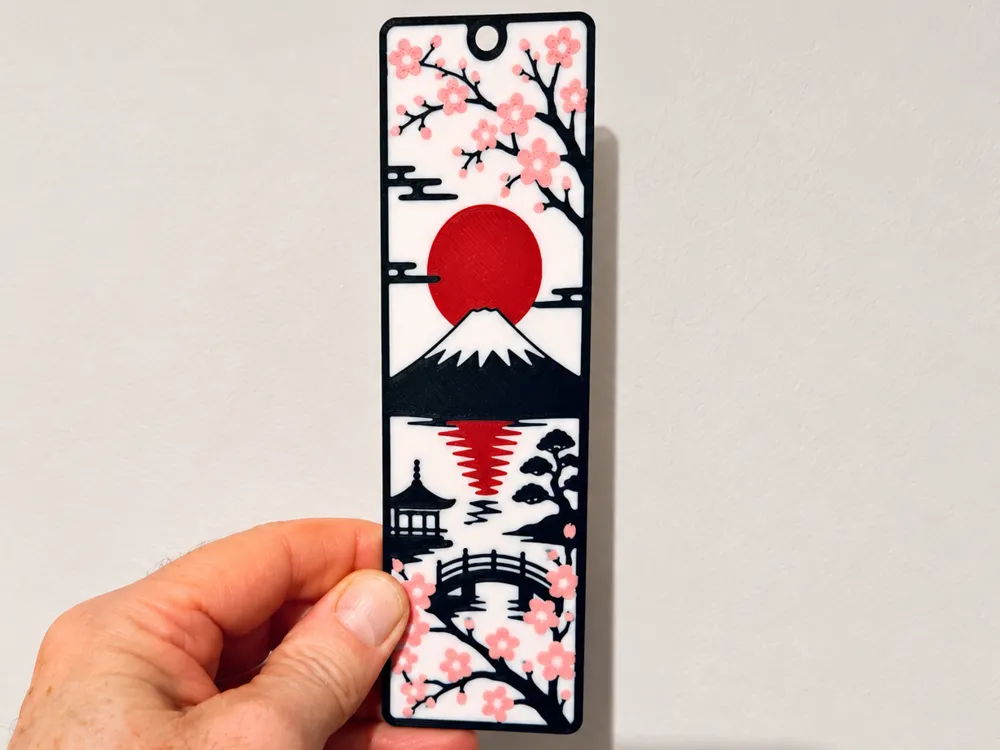 Japanese Mount Fuji Cherry Blossom Bookmark, photo 3 of 4 - Japanese Mount Fuji Cherry Blossom Bookmark Household