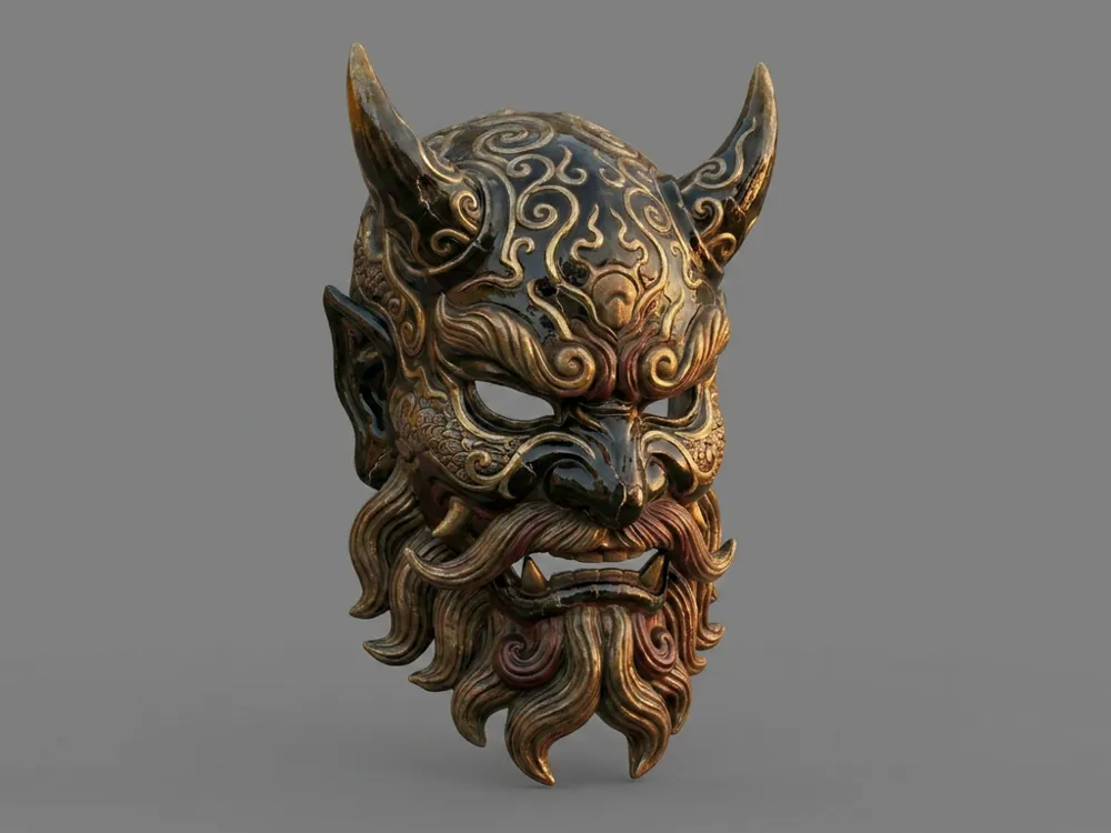 Japanese Samurai Oni Mask Odin