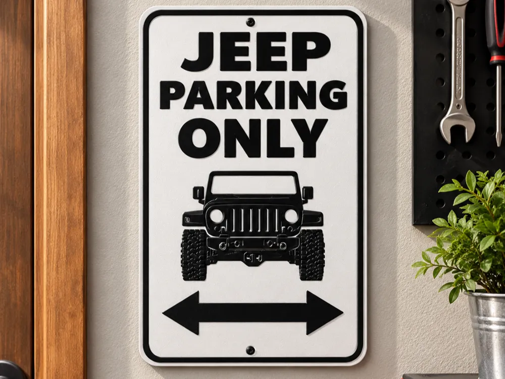 Jeep Parking Only Sign, photo 3 of 4 - Jeep Parking Only Sign Hobby & DIY