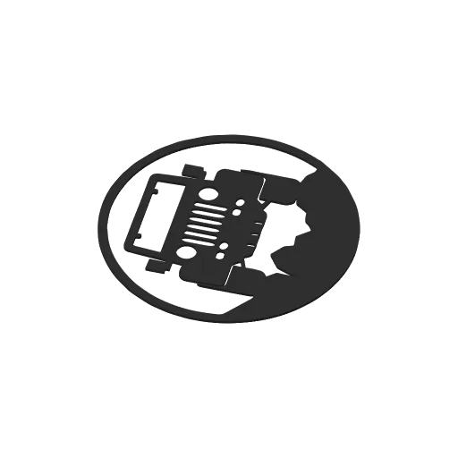 Jeep Wrangler silhouette wall art, another view - Truck, Tractor & Jeep Keychains, 4x4