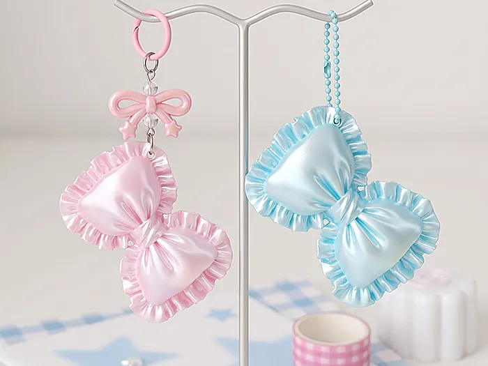Chubby Bow Pillow Charm, photo 3 of 4 - Chubby Bow Pillow Charm Keychains