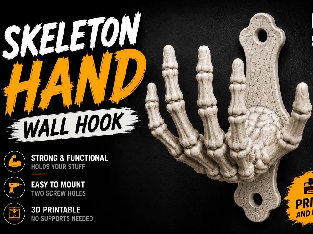 keleton Hand Wall Hook Halloween Decor, photo 4 of 4 - keleton Hand Wall Hook Halloween Decor Household