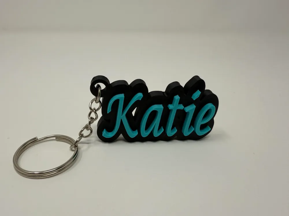 Key Chain Name Charm (Katie), another view - Name & Letter Keychains, accessories