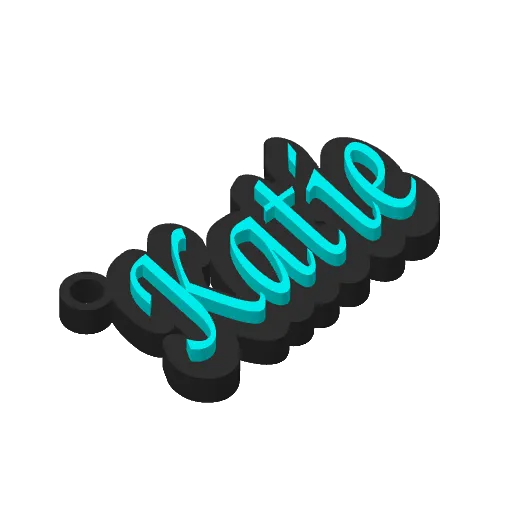 Key Chain Name Charm (Katie), another view - Name & Letter Keychains, mom accesories