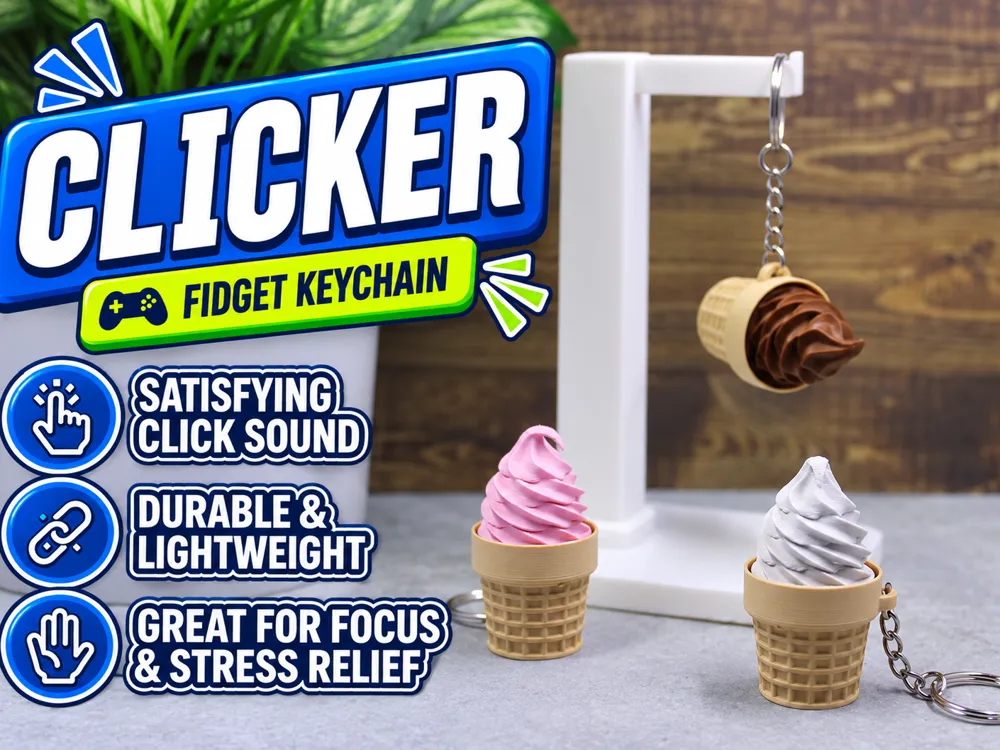 Keychain Clicker - Ice Cream Cone - Other Toys & Games, in stock in India