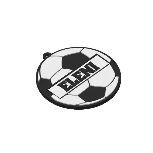 Keychain Soccer Ball with Customizable Name, another view - Photo & Custom Keychains, football