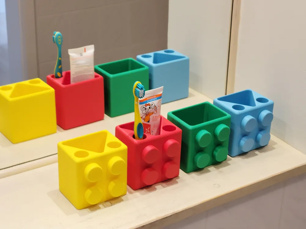 Kids' Brick Toothbrush Holder, photo 2 of 4 - Kids' Brick Toothbrush Holder Bath & Personal Care