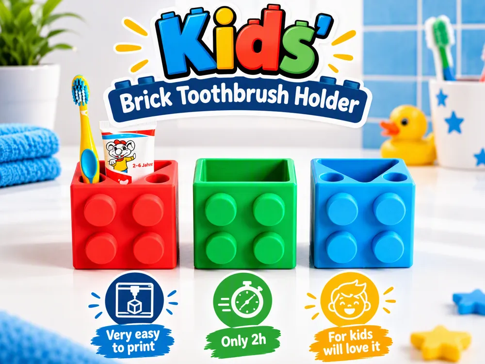 Kids' Brick Toothbrush Holder - Toothbrush Holders, in stock