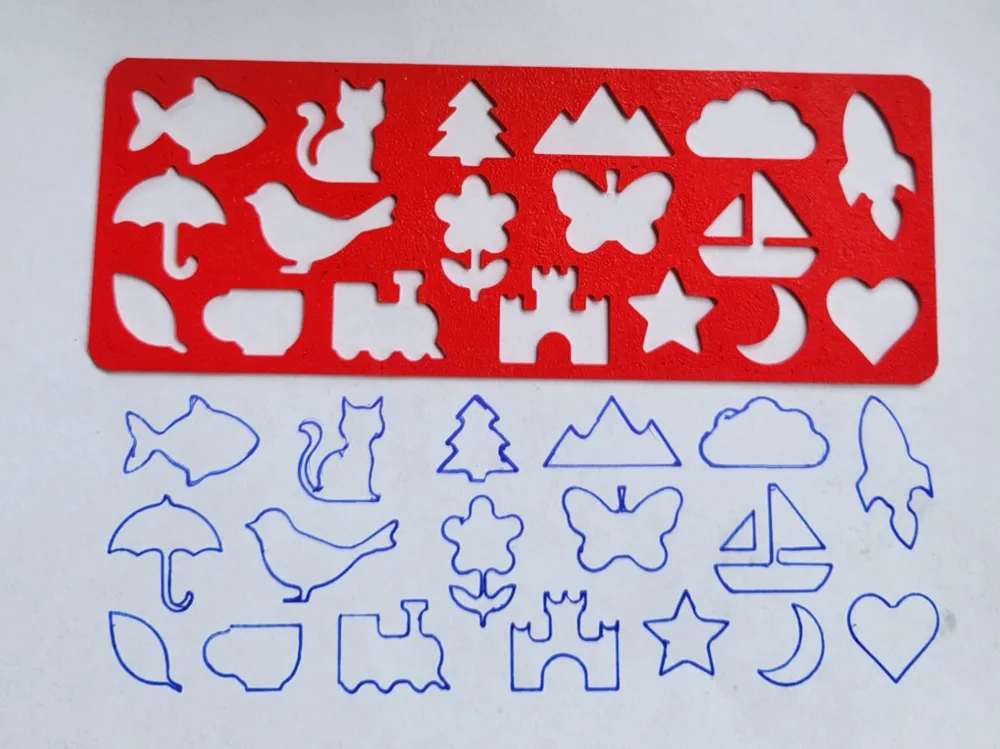 Kids Drawing Stencil, 18 Shapes, photo 3 of 4 - Kids Drawing Stencil, 18 Shapes Art & Craft Supplies