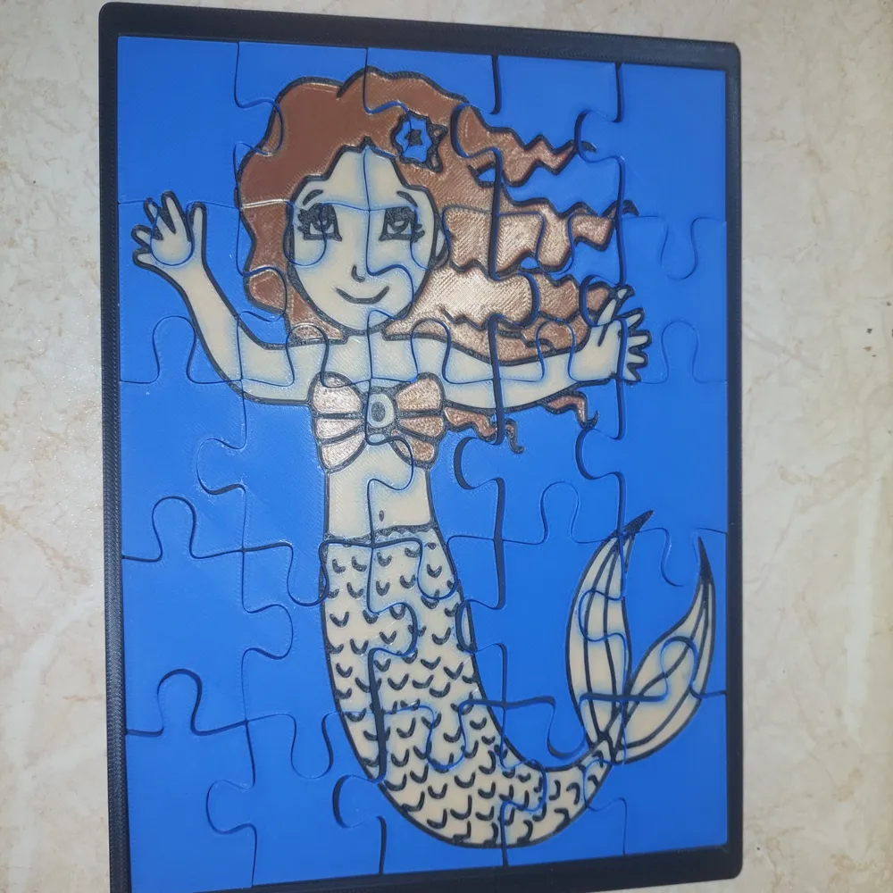 Kids puzzle mermaid, photo 2 of 4 - Kids puzzle mermaid Education