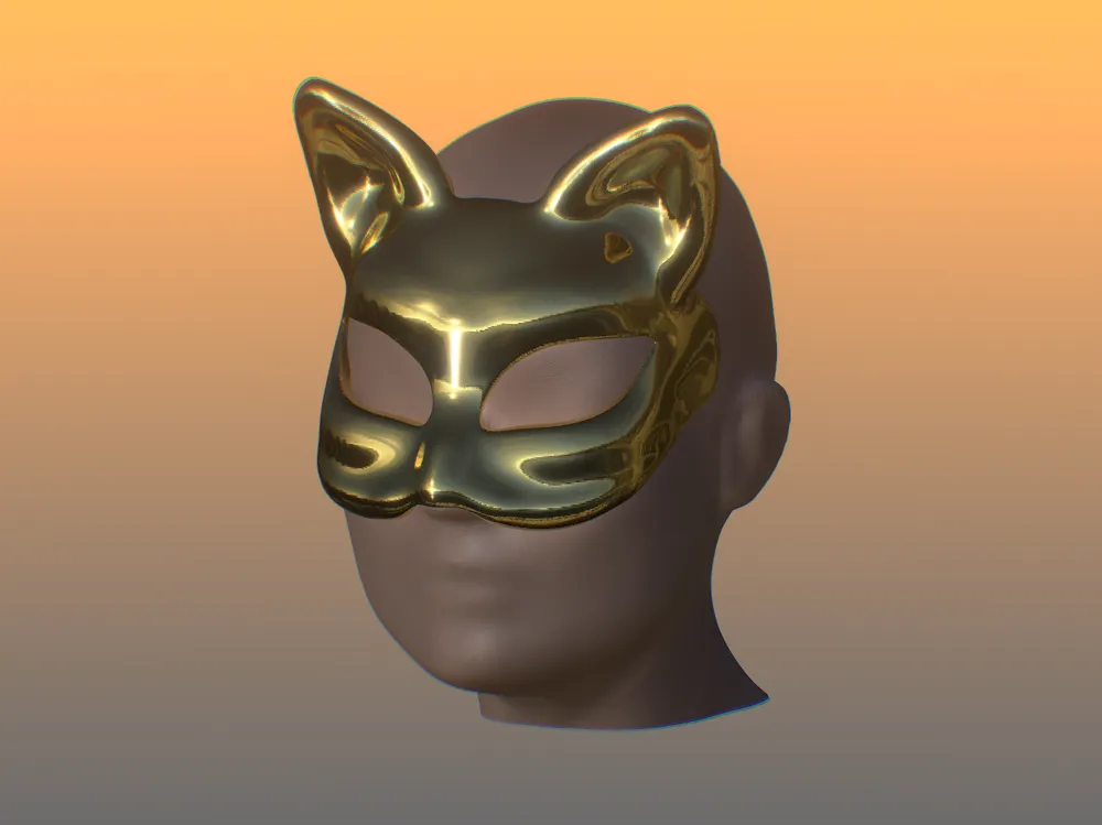 Kitsune cat mask, photo 2 of 4 - Kitsune & Fox Masks, paint