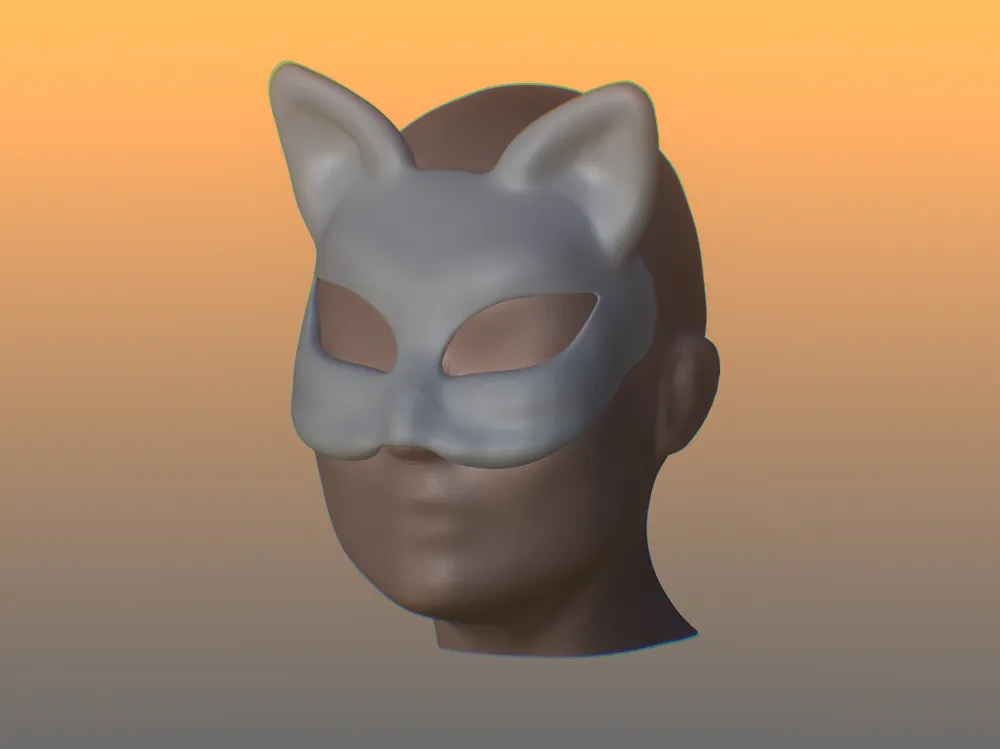 Kitsune cat mask, photo 3 of 4 - Kitsune & Fox Masks, paint