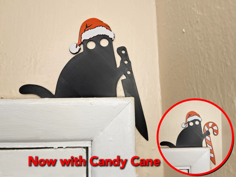Knife Cat Christmas Edition Door Topper
