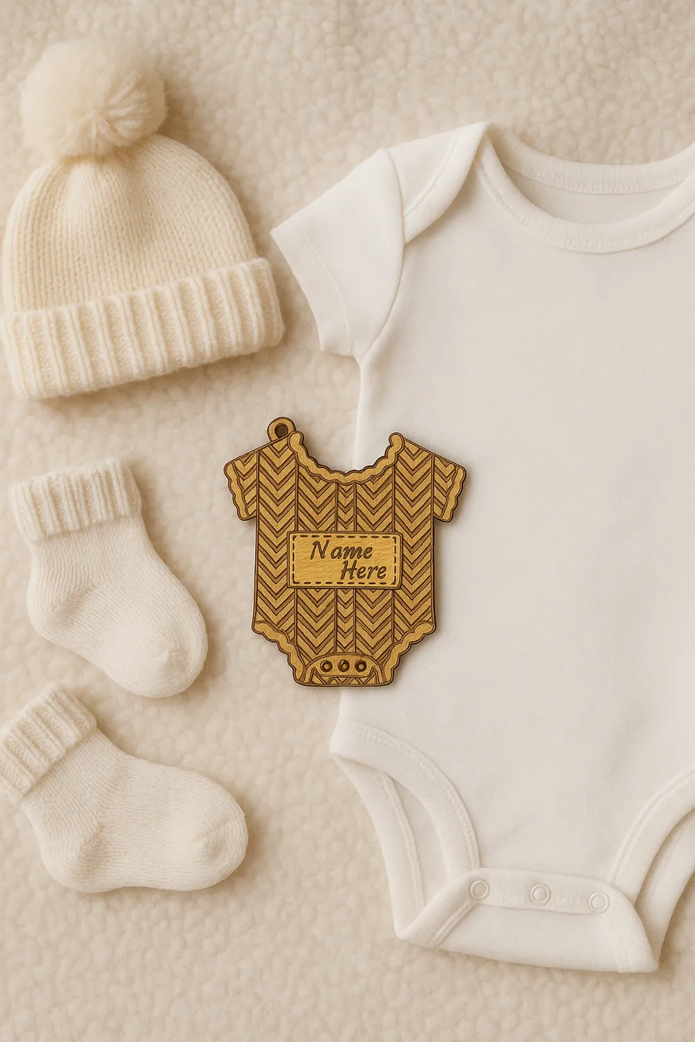 Knitted Baby Christmas Ornament, photo 4 of 4 - Christmas Ornaments & Baubles, laser 10w