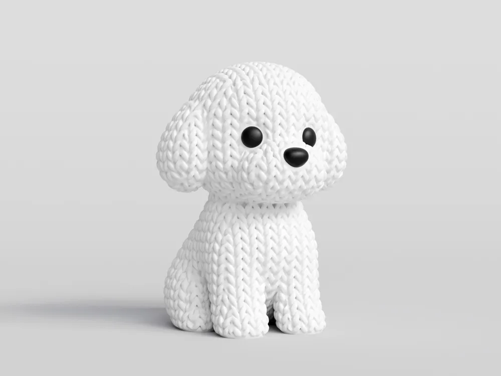 Knitted Bichon Frise Dog, photo 4 of 4 - Dog Figurines, bison