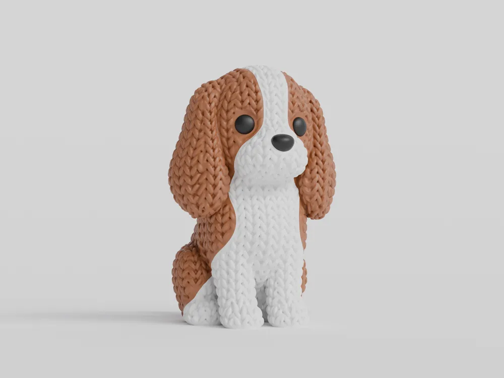 Knitted Cavalier King Charles Spaniel Dog, photo 4 of 4 - Cute & Cartoon Dogs, cute