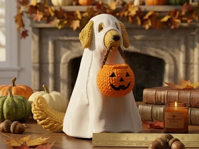 Knitted Halloween Golden Retriever Ghost, photo 4 of 4 - Knitted Halloween Golden Retriever Ghost Gifts & Occasions