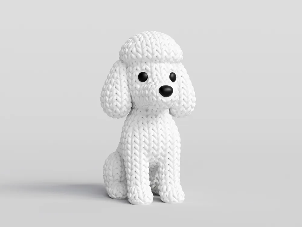 Knitted Poodle Dog, photo 4 of 4 - Dog Breed Figurines, standard poodle