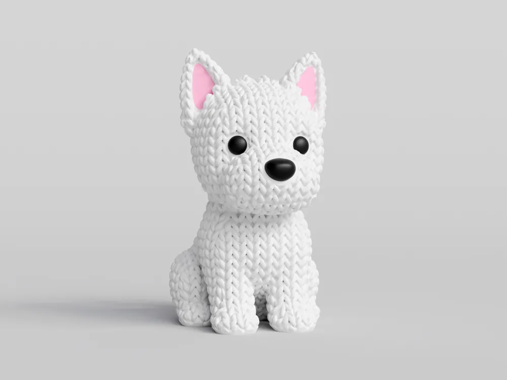Knitted Westie Dog, photo 4 of 4 - Dog Breed Figurines, westies