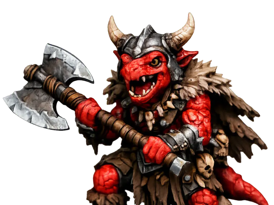 Male Kobold Barbarian, photo 3 of 4 - Male Kobold Barbarian Miniatures
