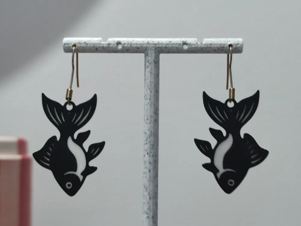Aretes Pez Koi Yin Yang - Earrings, in stock in India