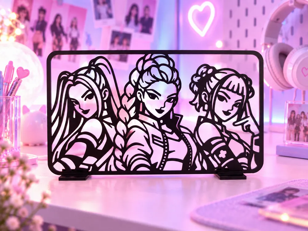 K-Pop Demon Hunters - Girl Group Desk Decoration, photo 3 of 4 - K-Pop Demon Hunters - Girl Group Desk Decoration Desk & Office
