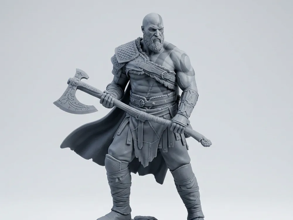 Kratos God of War Leviathan Axe Statue - Video Game Figures, in stock