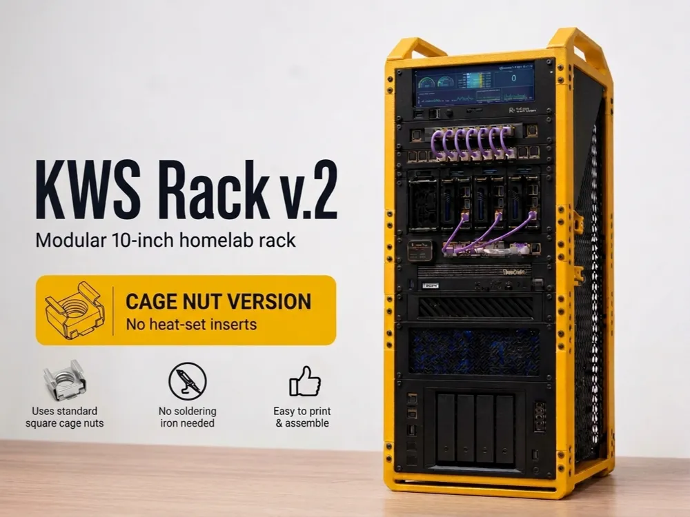 KWS Rack v.2 - Cage Nut-Based Frame 3U-9U - Electronics, in stock in India