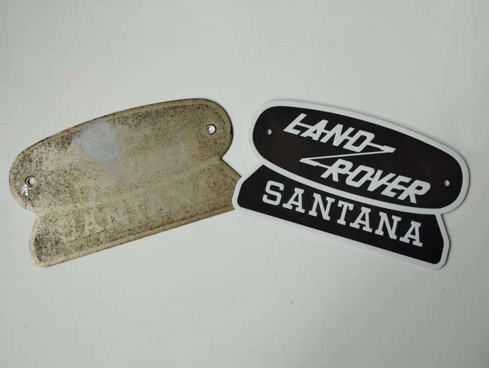 Land Rover SANTANA plate for real car, photo 2 of 4 - Number Plate Frames & Holders, landrover