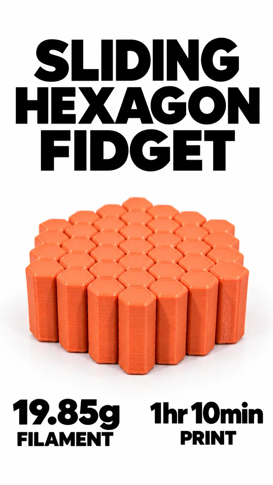 Larger Sliding Hexagon Fidget, photo 2 of 4 - Larger Sliding Hexagon Fidget Fidget & Sensory Toys