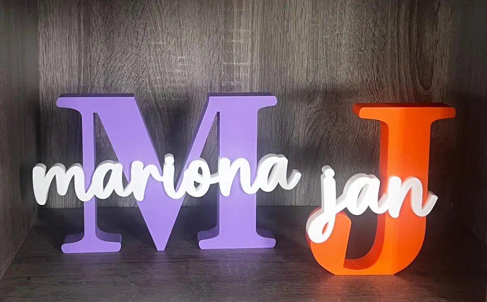 Layered Initial and Name Sign (E, J), photo 2 of 4 - Custom & Name Signs, letter