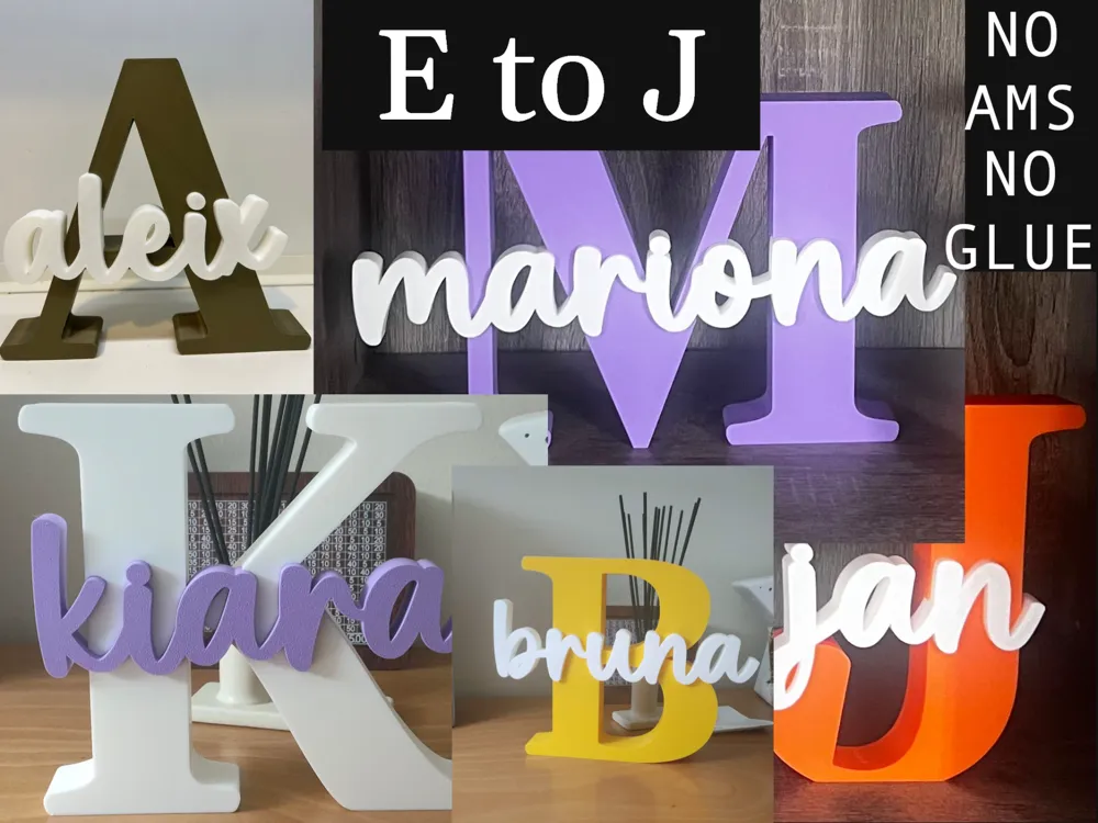 Layered Initial and Name Sign (E, J)