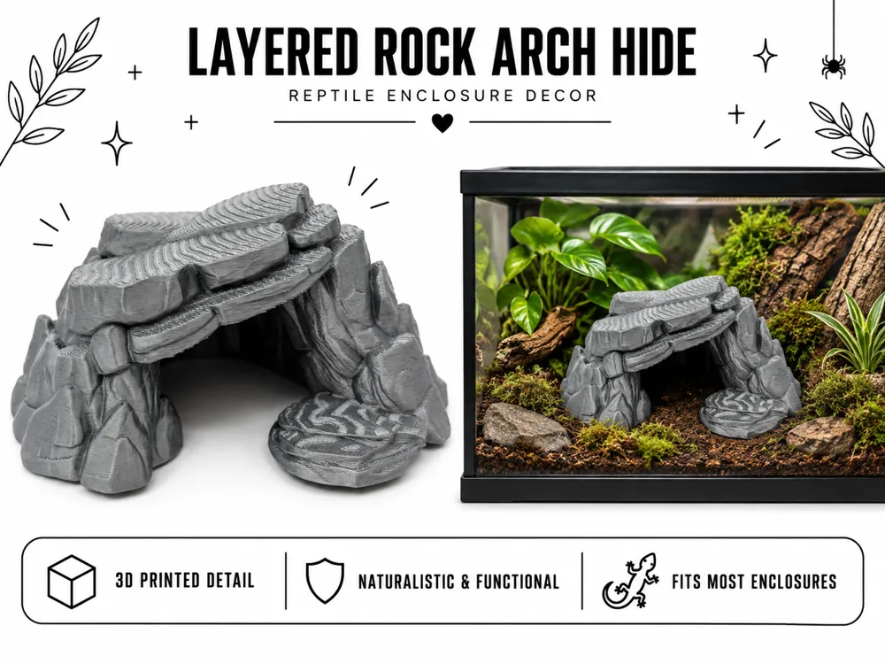 Layered Rock Arch Hide, Natural Stone Tunnel
